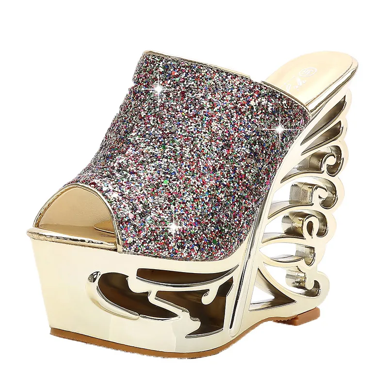 Gold and silver bridal shoes - Silver