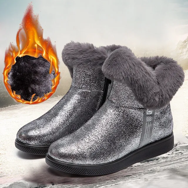 Winter sequined snow boots Silver - Shop at LoveMi