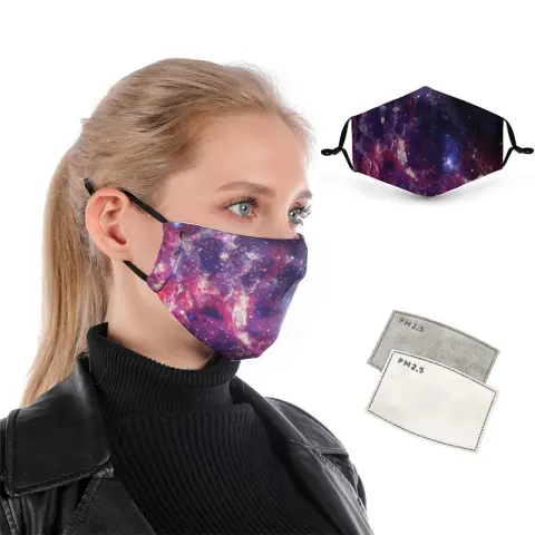 Three-layer Printed Adjustable Ear-hook Cotton Mask