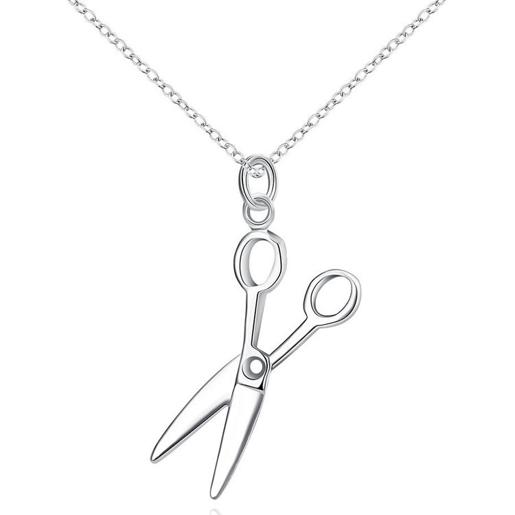 Small scissors pendant necklace