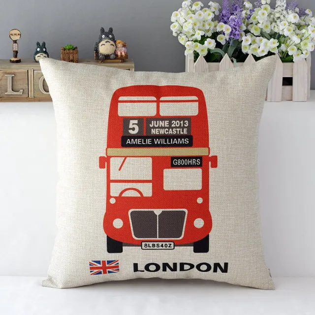 Retro British style sofa pillow Bus - Shop at LoveMi