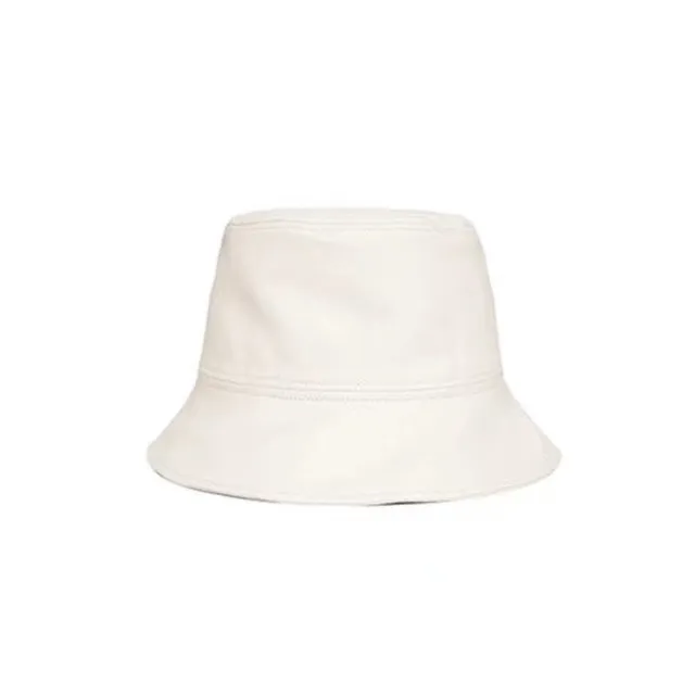 Japanese Designer Pu Leather Fisherman Hat White - Shop at LoveMi