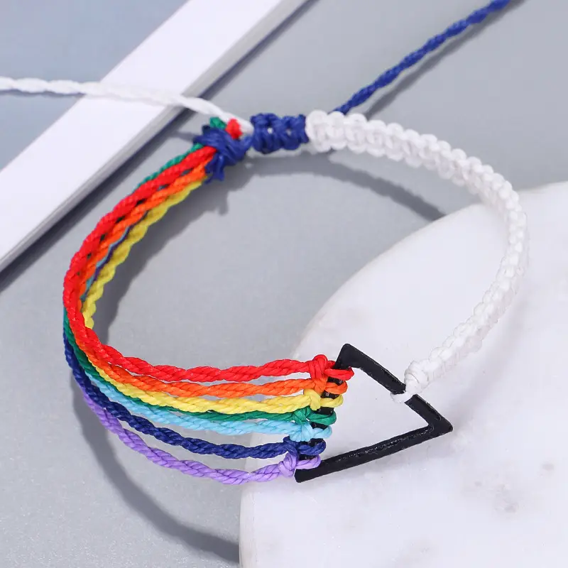 Rainbow braided bracelet