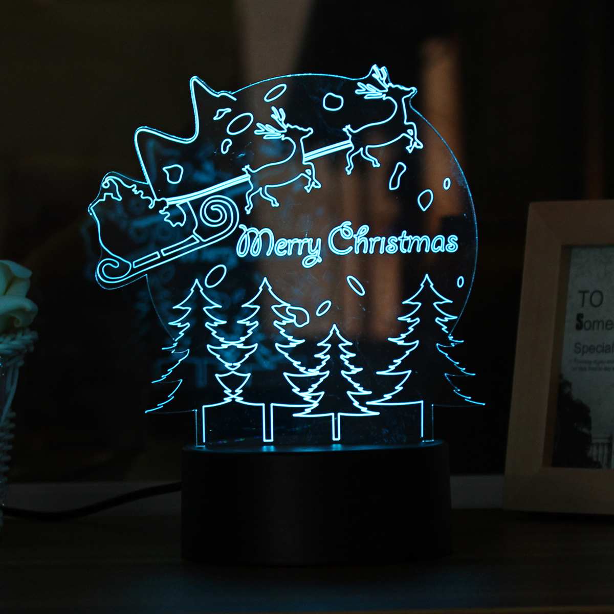 Christmas 3D table lamp colorful touch acrylic atmosphere light