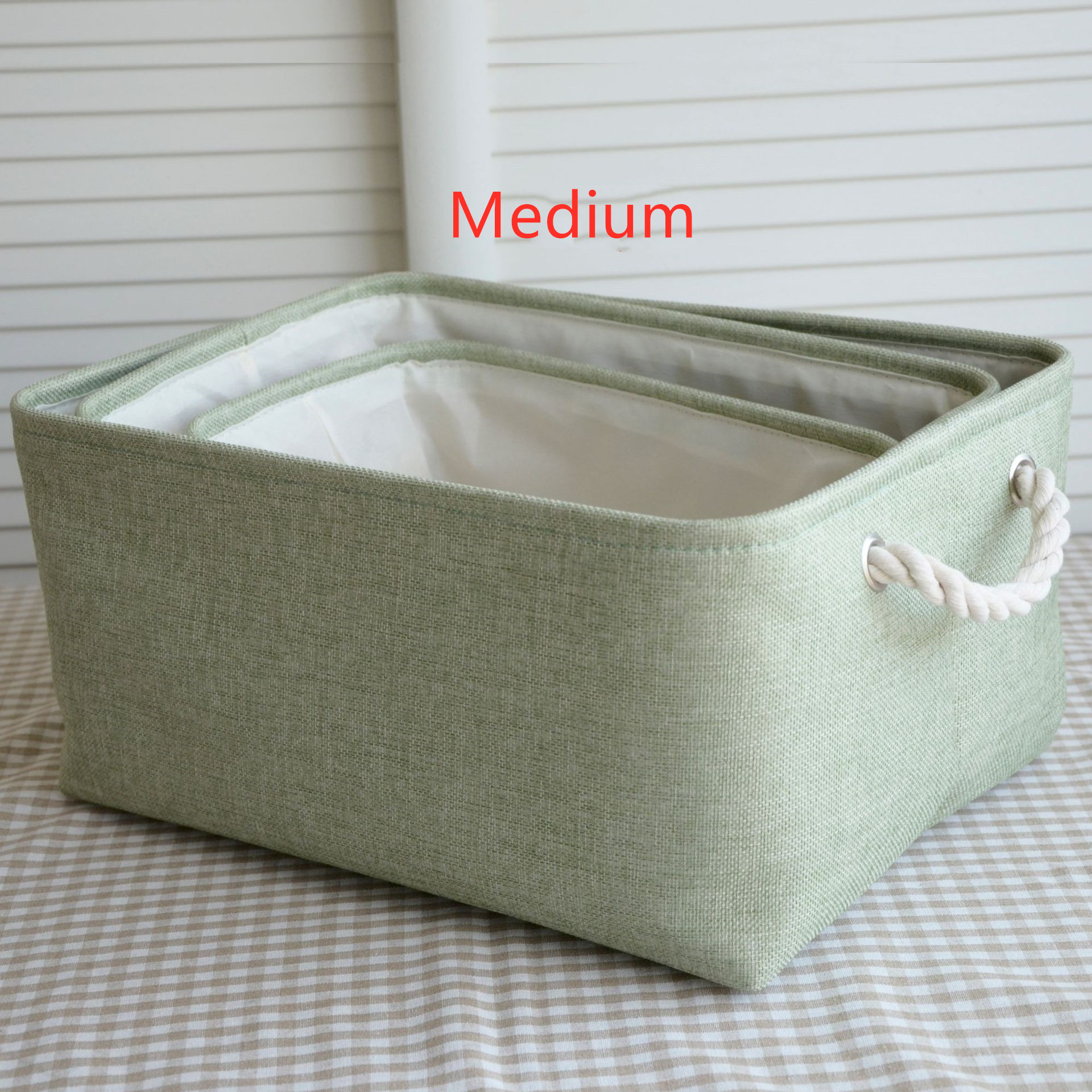 Nordic Japanese fabric storage basket Green - Shop at LoveMi
