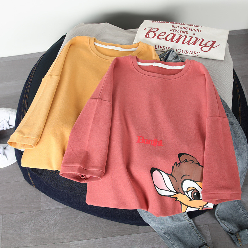 Loose cotton short sleeve t-shirt