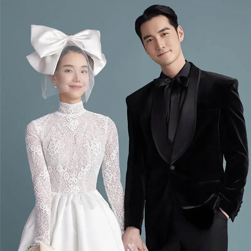 Sweet big bow net yarn covering veil headgear
