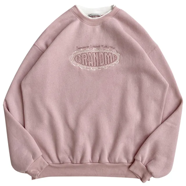 Warm crew neck pullover sweater Pink - Shop at LoveMi