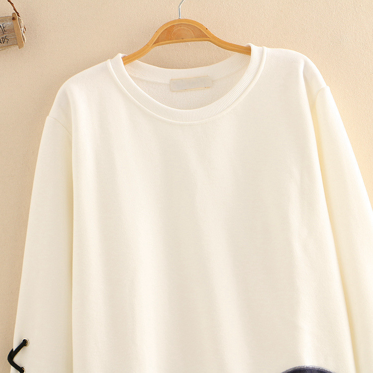 Bird lace plus fleece sweater