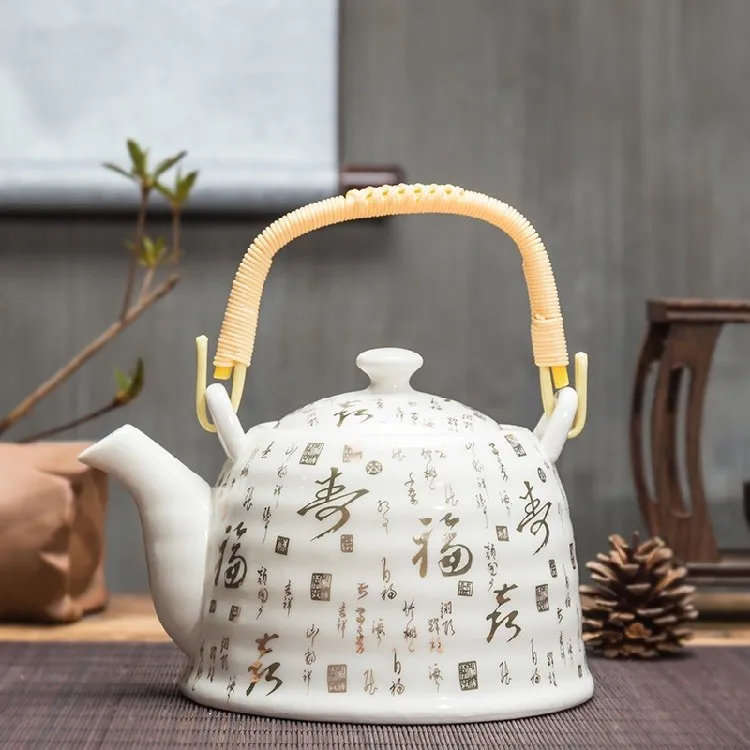 Ceramic Teapot With Strainer Large Handle Pot Single Pot Household - 11 Style900Ml