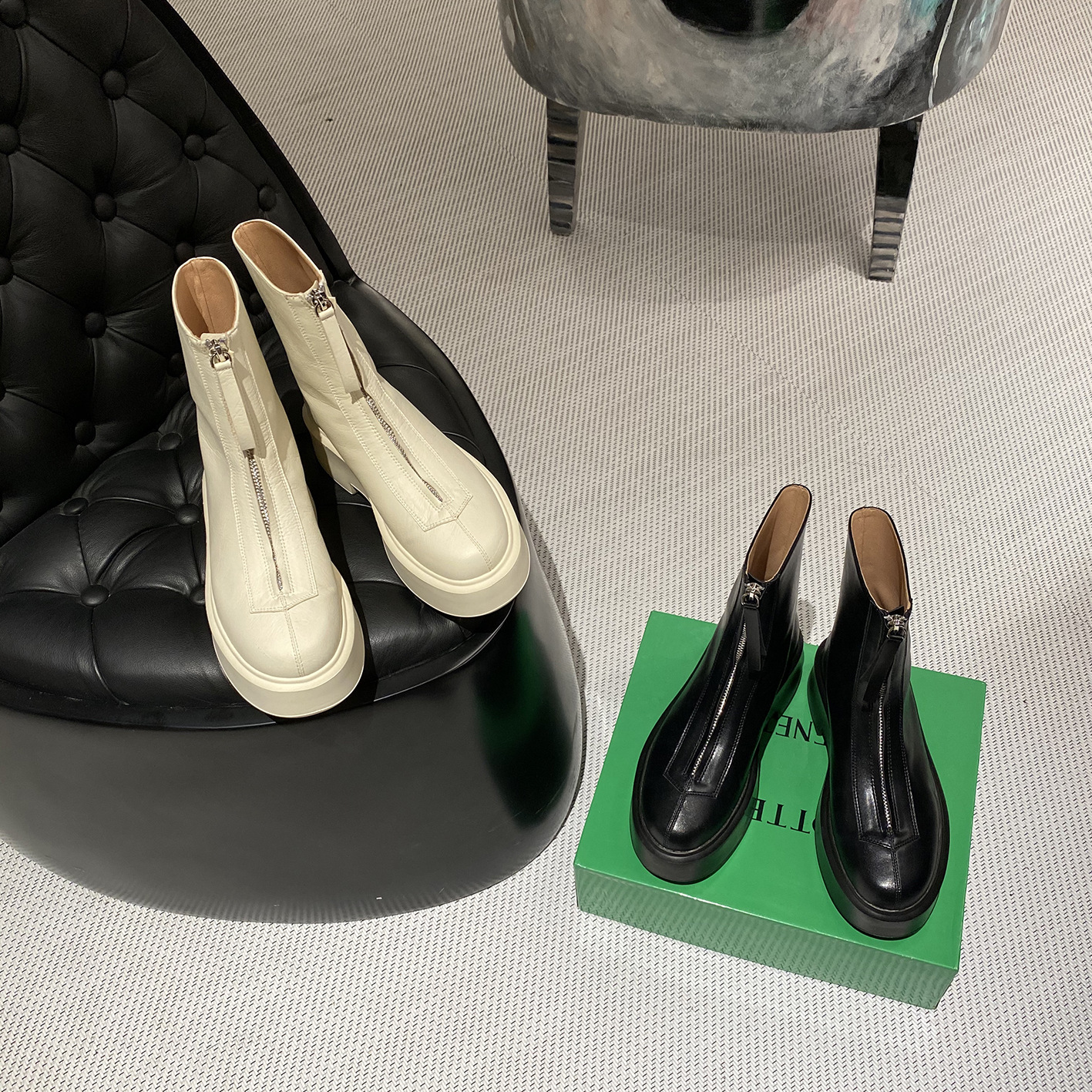 Front zipper street shot Martin boots