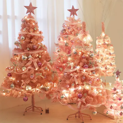 Pink Christmas Tree Decoration Ornaments Decorations for Home Xmas