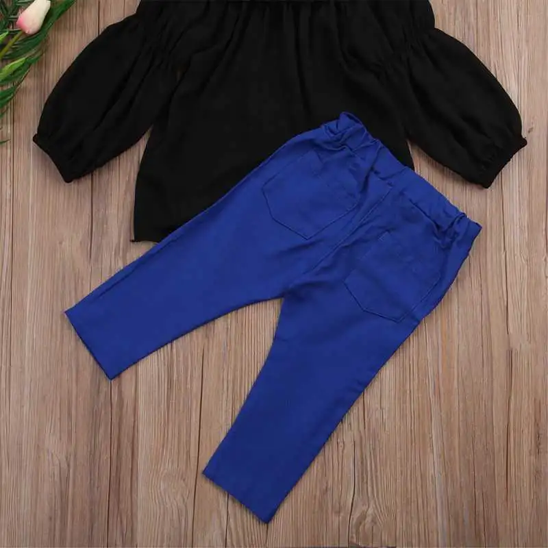 Girls strapless top and trousers two-piece suit