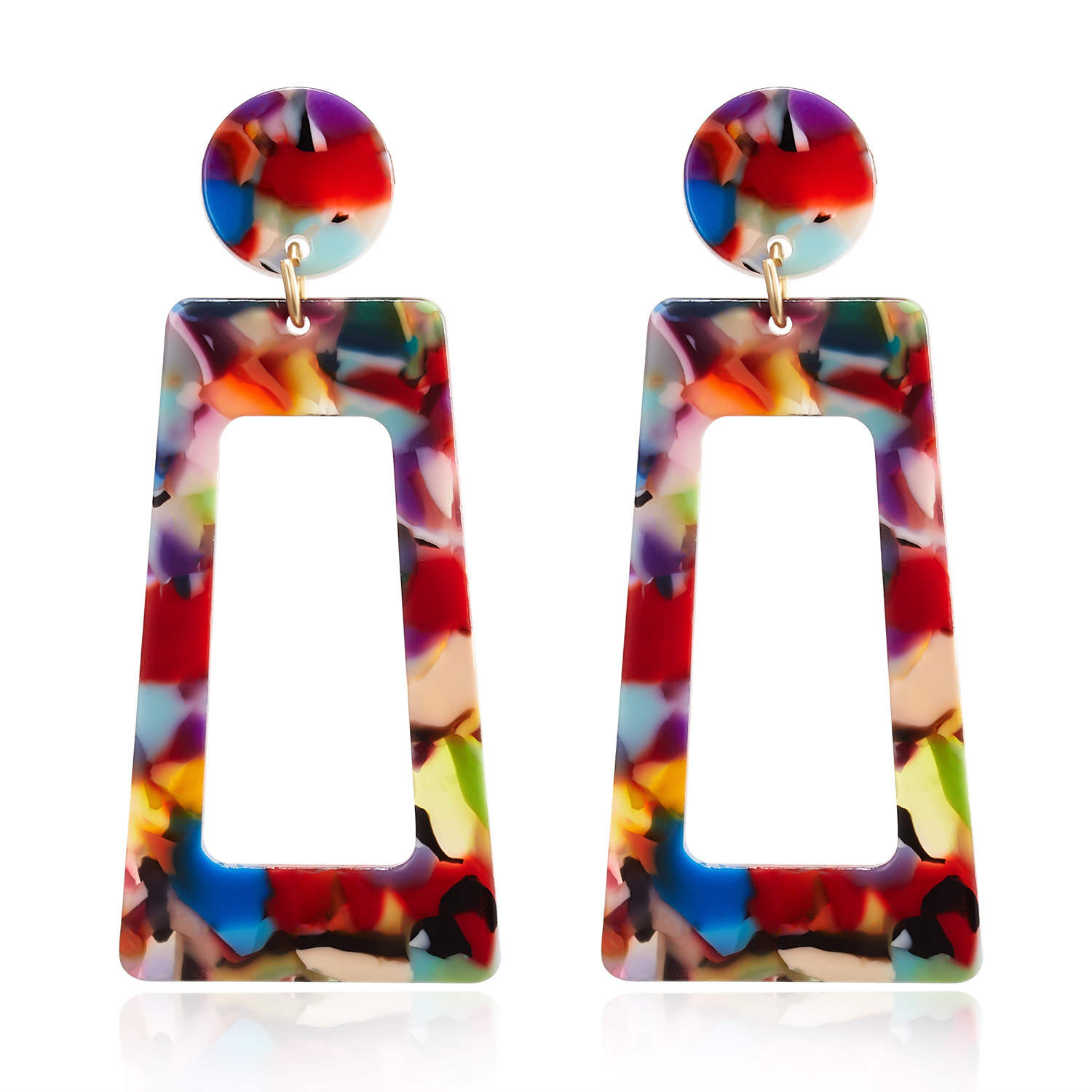 Geometric trapezoidal acetate earrings earrings
