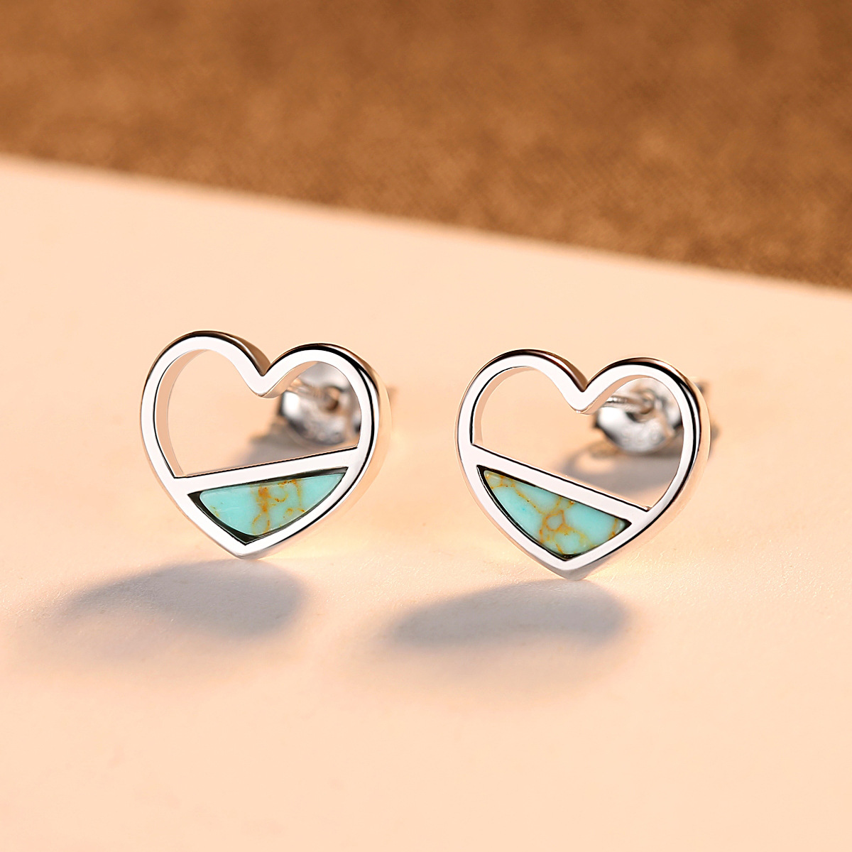 S925 sterling silver love earrings
