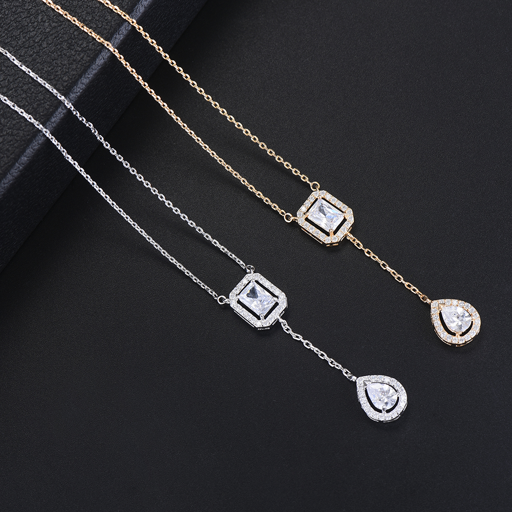 Micro-inlaid zircon necklace