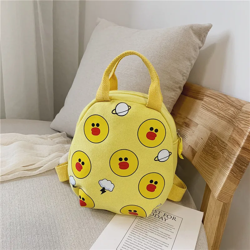 Children's mini canvas backpack - Yellow