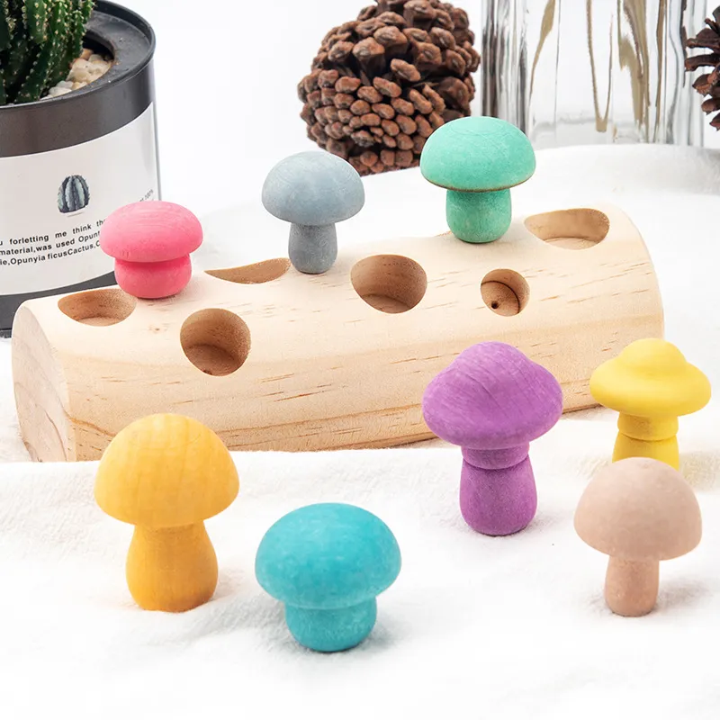 Simulation Mushroom Picking Game Wooden Toys – image 4