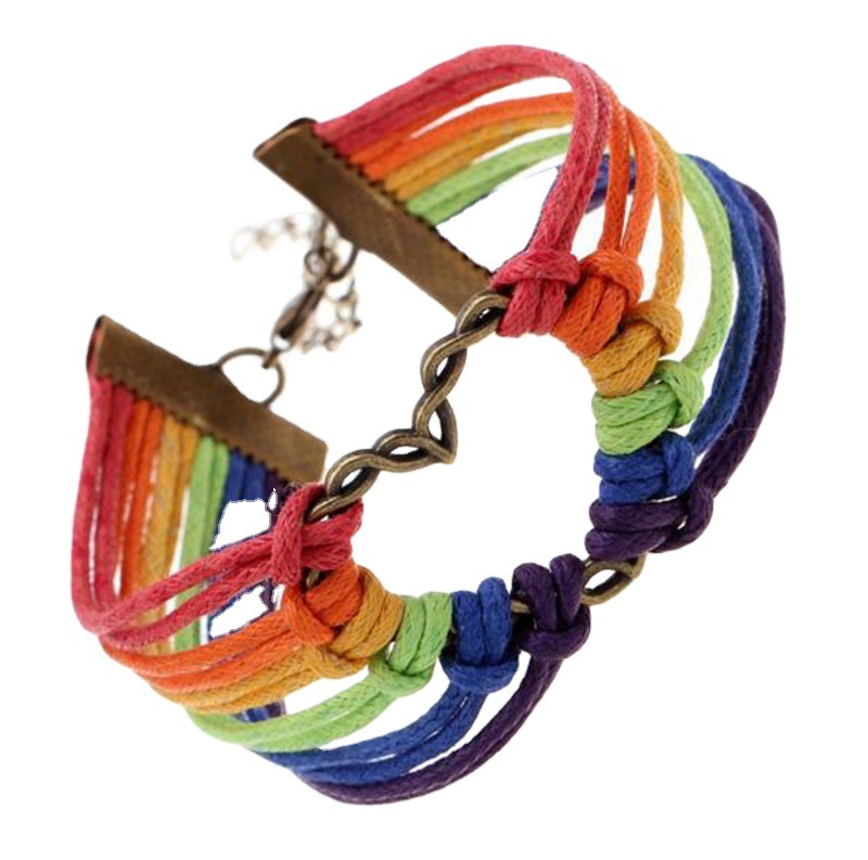 Handmade DIY Retro Metal Love Rainbow Woven Jewelry