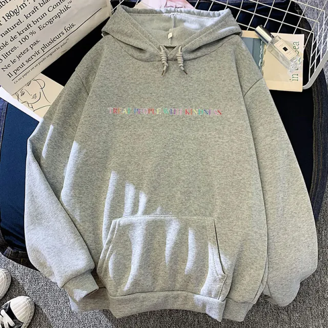 Colorful printed Hoodie Grey - Shop at LoveMi