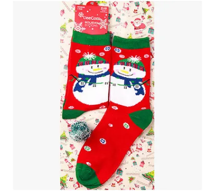 Old man elk snowman cotton women's socks - Fat Snowman