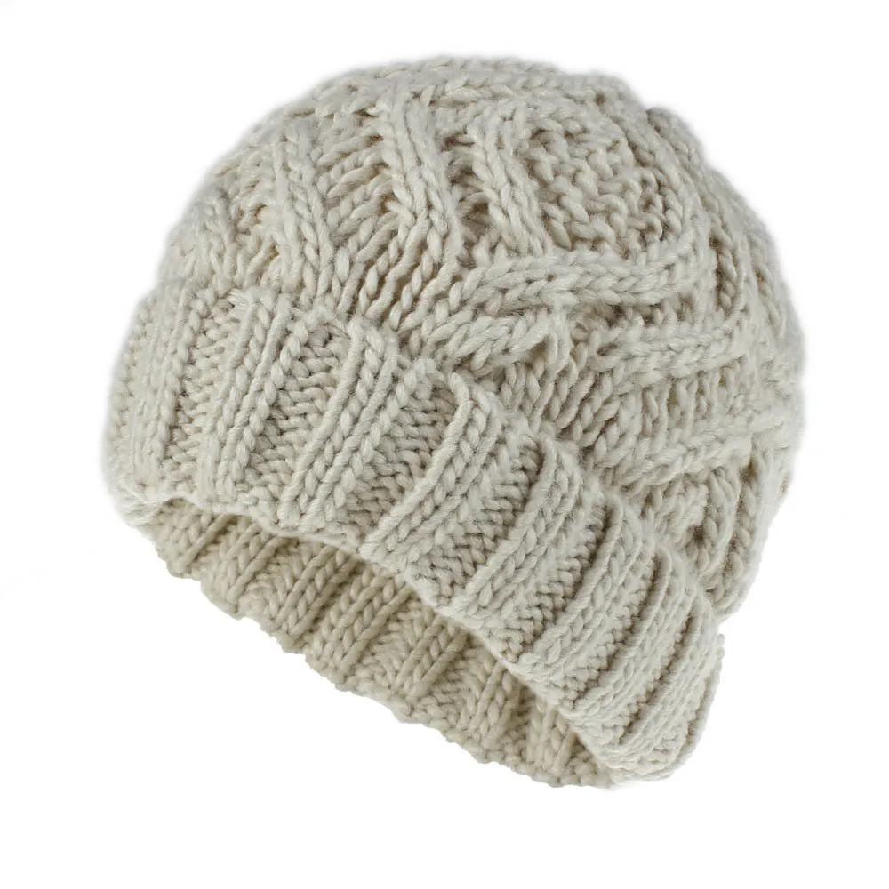 Woollen knitted hat - Beige