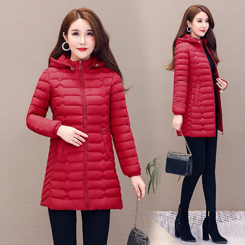 Women's light winter cotton coat Red - Shop at LoveMi