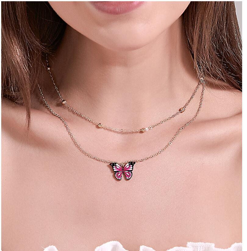 Colorful butterfly necklace