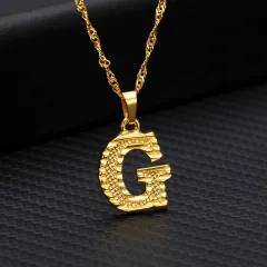 26 letters gold-plated pendant necklace - G - View 1