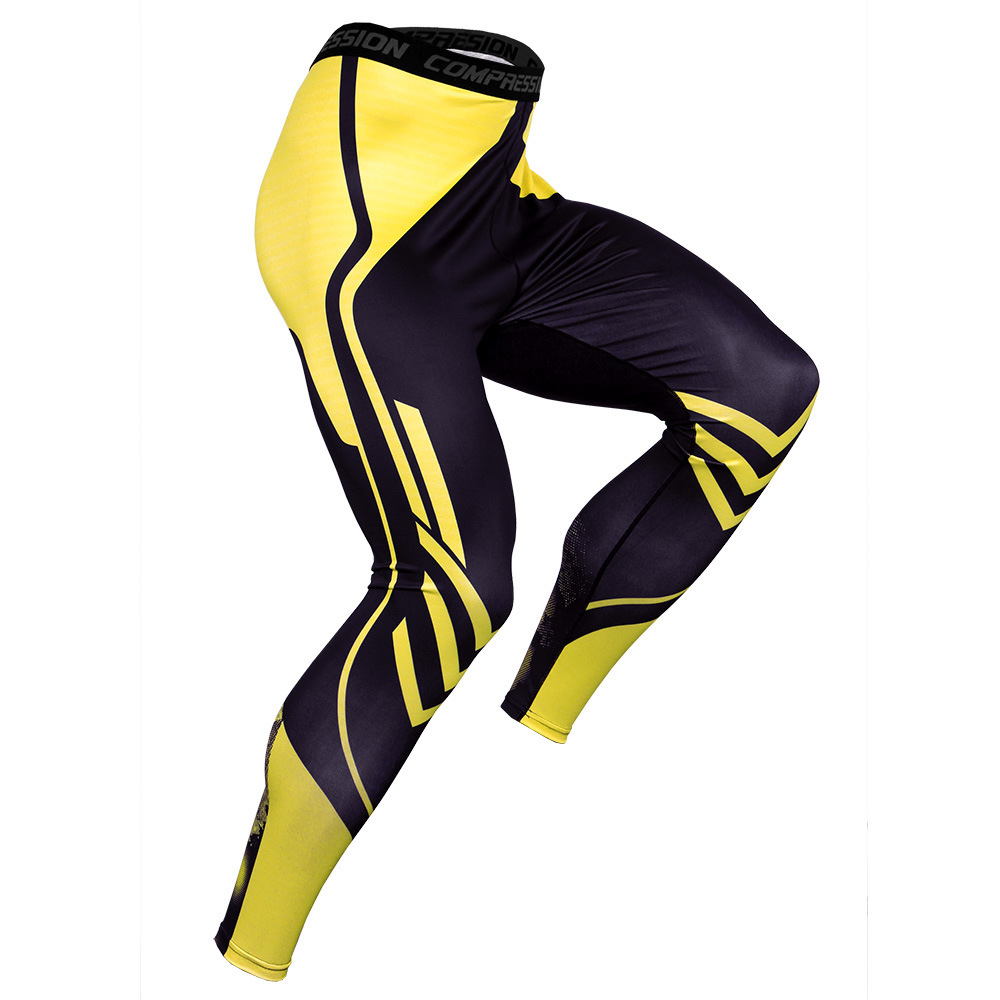 Men's fitness running basketball training compression pants