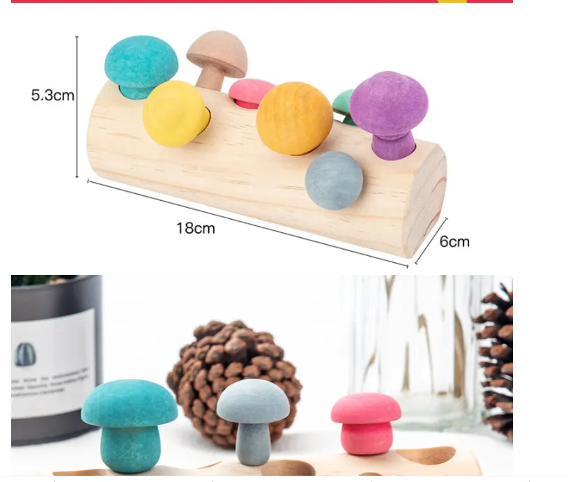 Simulation Mushroom Picking Game Wooden Toys – image 6
