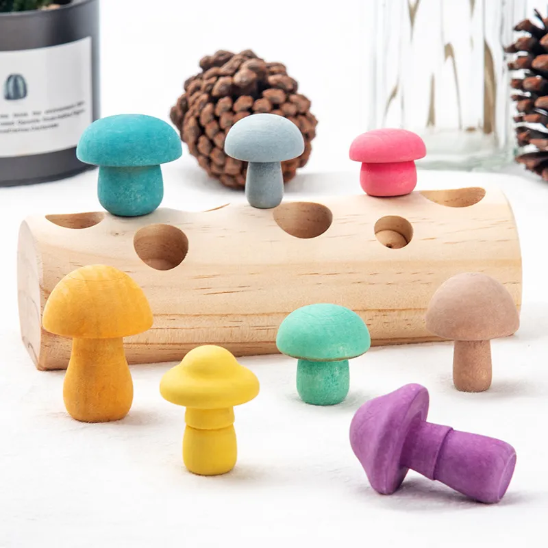 Simulation Mushroom Picking Game Wooden Toys – image 3