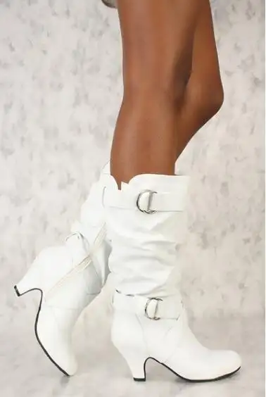 Women's boots PU face round head rider
