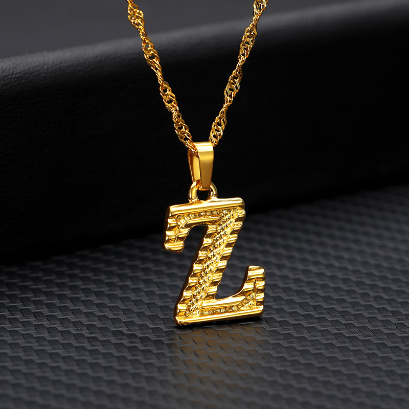26 letters gold plated pendant necklace Z - Shop at LoveMi
