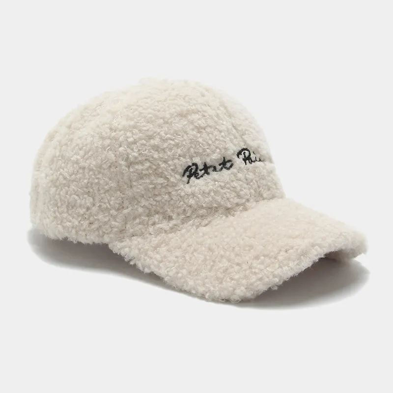 Thick warm baseball cap - White