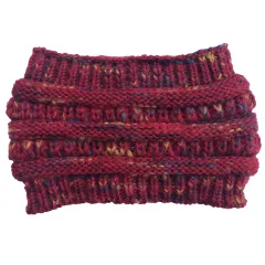 Knitted ponytail wool headband - Red - View 1