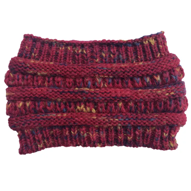Knitted ponytail wool headband Red - Shop at LoveMi