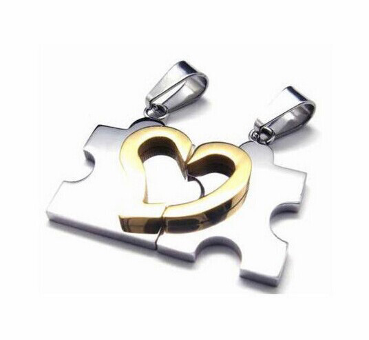 Romantic Stainless Steel Heart-Shaped Puzzle Necklace