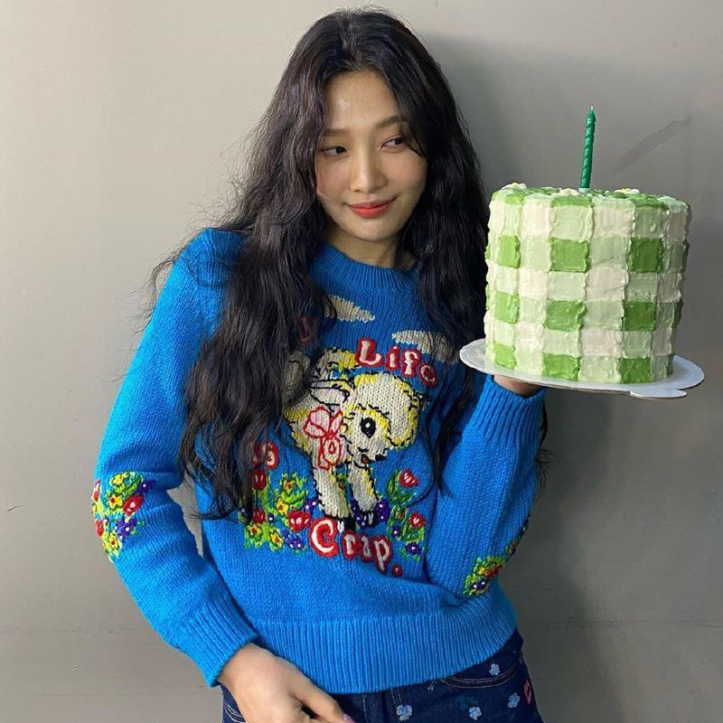 Lamb embroidery pattern high quality cartoon sweater women