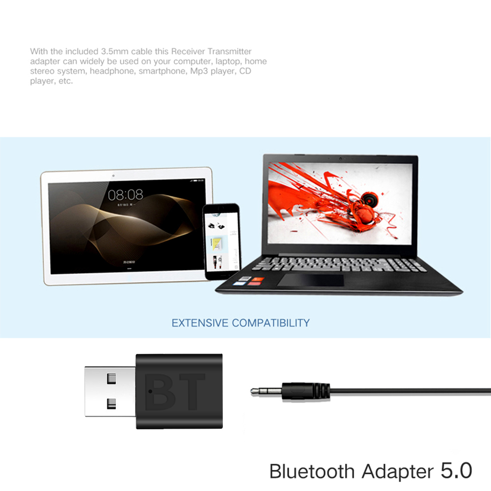 Bluetooth 5.0 Audio Receiver Transmitter Two-In-One Bluetooth Adapter Car Speaker Computer TV Transmitter - Image 4