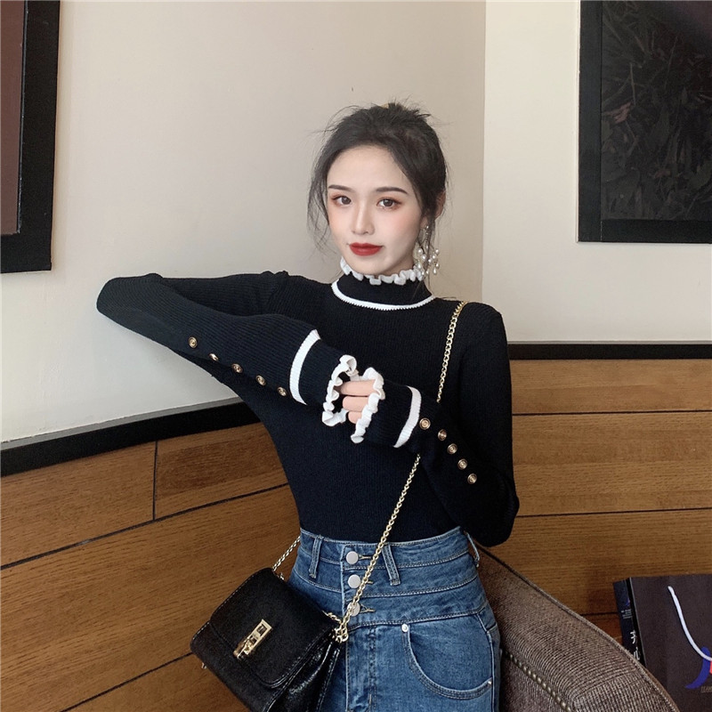 Half high neck bottoming shirt