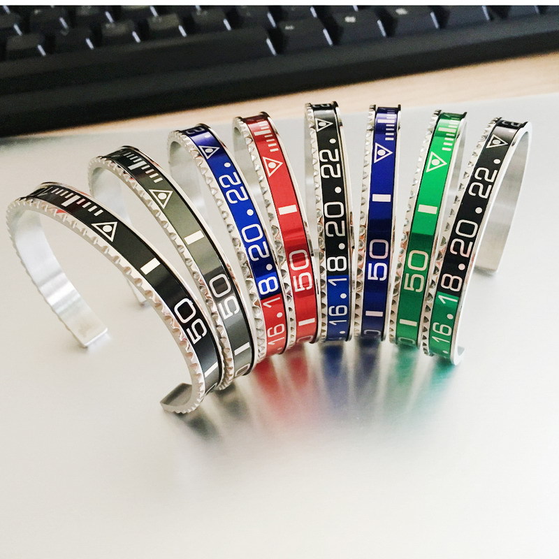 Titanium steel steel color opening 9 color bracelet
