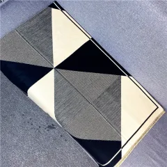 New Double-sided Geometric Imitation Cashmere Scarf - Black - View 1