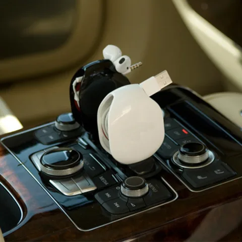 Automatic Earphone Retractor Reel-type Push-type Telescopic Multi-function Data Storage