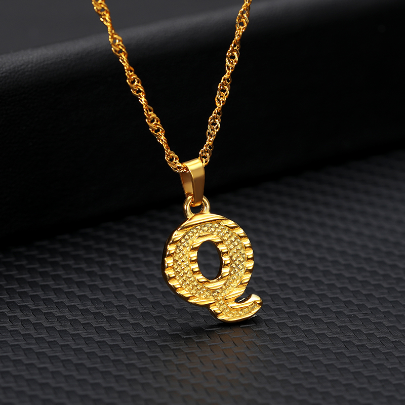 26 letters gold plated pendant necklace Q - Shop at LoveMi