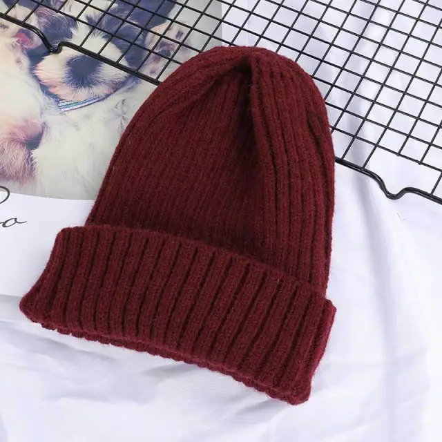 Ladies Korean Autumn And Winter Seahorse Hat Red Wine - Shop at LoveMi