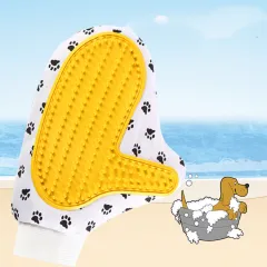 Silicone Pet brush Glove Deshedding Gentle Efficient Grooming Cat Glove Dog Bath Pet Cleaning Supplies Pet Glove Dog Accessories - White - View 1