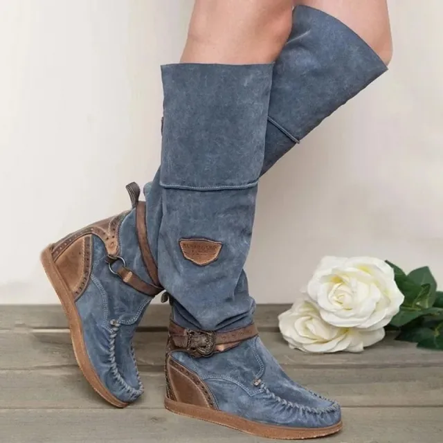 Women's long over the knee boots Blue - Shop at LoveMi
