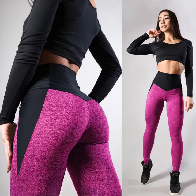 Color matching Yoga hip lifting pants Pink - Shop at LoveMi