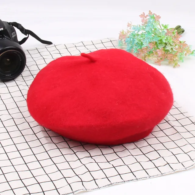 Autumn and winter new wool beret Red - Shop at LoveMi